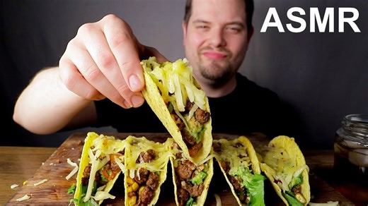 ASMR beef tacos mukbang | Crunchy taco eating sounds