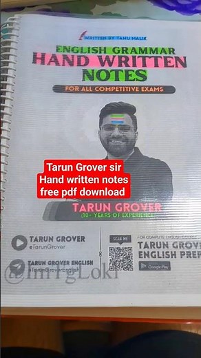 Tarun Grover sir Hand written notes free pdf download #freepdf #tarungrover #reflectwithsagar #study