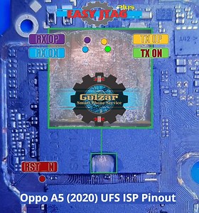 Oppo A5 (2020) UFS ISP Pinout to ByPass FRP and Pattern Lock