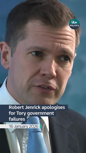 Robert Jenrick apologises for Conservative government failures. He has been a Conservative MP since 2014 until he defected to Reform. He held various senior roles in the previous Conservative government and in opposition. #politics @ITV News