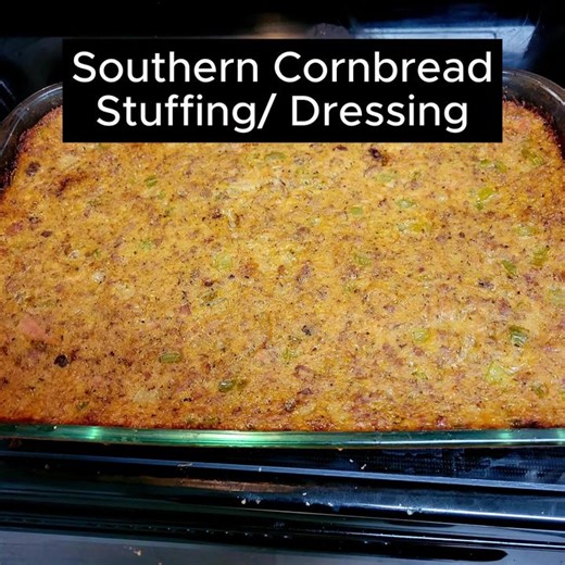 Southern Cornbread Stuffing - #southerncooking #cornbreaddressing #southerncornbreadstuffing #soulfood #thanksgivingdinner #thanksgivingfood #cookingrecipes