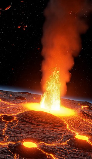 Spectacular extraterrestrial volcanic eruption in space! 🌋 #volcano #space #eruption #exoplanet #lava #planetarygeology #celestial | Space Xplore