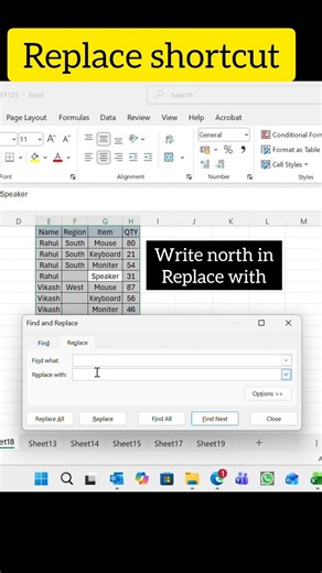 Replace shortcut tricks ‪@EXCELWALEBHAIYA-n5z‬ ‪@KhanSirPatnaKhanGs‬ ‪@excelisfun‬ #excel