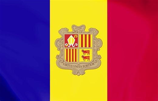 Andorra Flag, Andorran Flag, Waving Flag. Free Stock Video