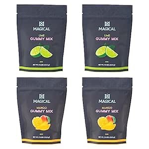 Magical Butter Normal Gummy Mix 4 Pack – Lime & Mango – Easy Warm-Water Candy Mix for Homemade Gummies