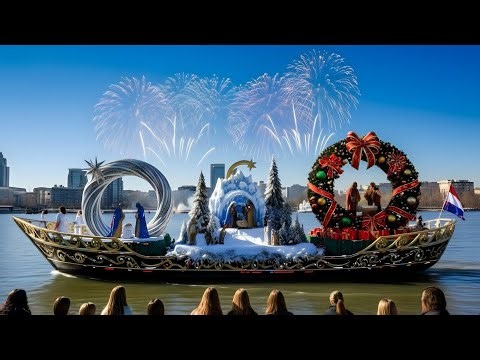 USA’s Biggest River Parade EVER | Giant Jesus & Santa Floats in a Massive Convoy (4K)*