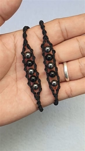 Bracelet with Hematite beads #macrame #bracelets #shorts