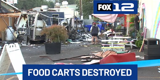 Propane tank explosion damages 8 food carts, 2 buildings in SE Portland