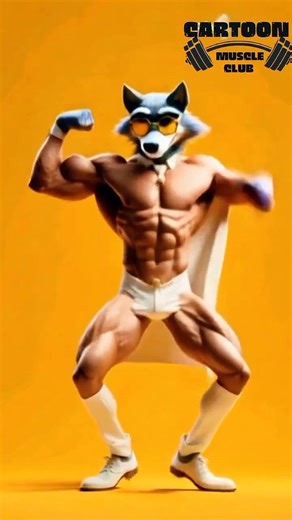 Fox bodybuilder | fox cartoon | #ai #muscle #animation #cartoon #viralvideo #shorts