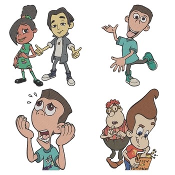 Jimmy Neutron Boy Genius Sheen Libby Carl Wheezer Jimmy And Goddard Robot Dog -