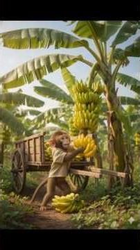 A Hardworking Monkey & Evil dogs🐶 #ai #cartoon #facts #shortvideo #animation