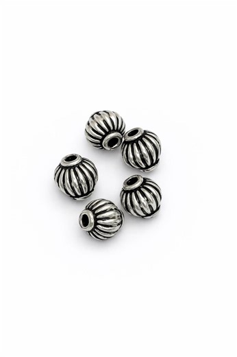 10mm Bali Sterling Silver Ribbed Decorative Spacer Bead 925 Oxidized Artisan Jewelry Making Supply - Etsy