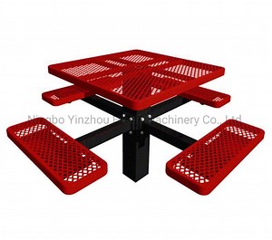 [Hot Item] Industrial Grade 46-Inch Steel Picnic Table for Outdoor Use