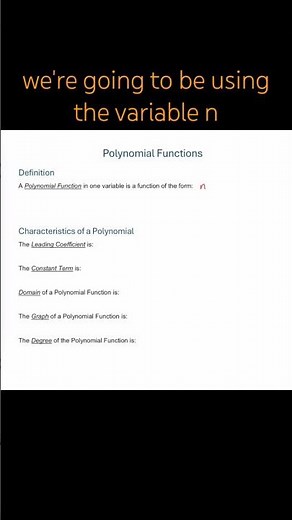 Define Polynomial Functions