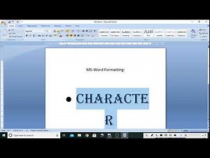Character Formatting in MS-Word.