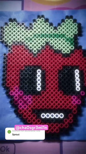 Sprout Perler Timelapse: Dandy’s World Roblox Art 🍓🌱#roblox #kandi #viral #trending #edit