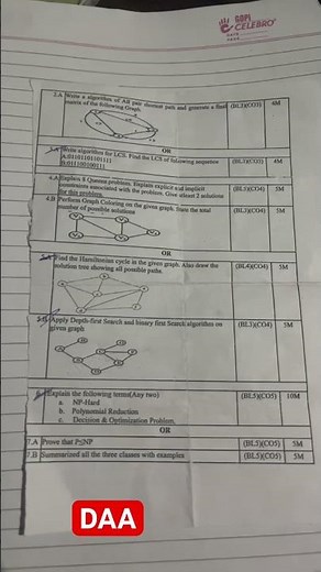DAA Important Questions 2025 🔥 | Design & Analysis of Algorithms Exam Preparation|#education #viral
