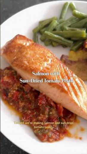 Salmon with Chunky Sun-Dried Tomato Pesto (Better Than Basil) | Prep Ahead