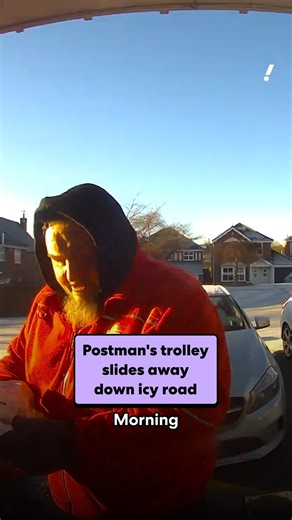 13K views · 28 reactions | One postal worker in Nottingham was forced to give chase after his trolley decided to head off on his round down an icy road without him. Nicola, a rehab worker who captured the chase on her Ring doorbell camera, said: "It just amused me so much. "The more I watch it, the funnier it gets. He's such a lovely, fantastic postman." #ice #icy #weather #ring #ringdoorbell #funny #postman | Yahoo UK | Facebook