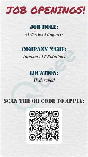 AWS Cloud Engineer Fresher Job Opportunity | Hyderabad IT Jobs