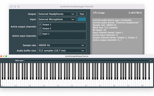 使用JUCE获取音频设备、波形绘制、编写MIDI合成器