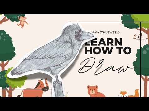 HOW TO DRAW A RAVEN - KIDS VERSION | STEP BY STEP BASICS EASY DRAWING | PENCIL SKETCH