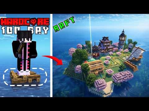 "100 Days Trapped on a Raft in Hardcore Minecraft"