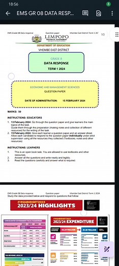 EMS GRADE 8 Data Response Test Preparation