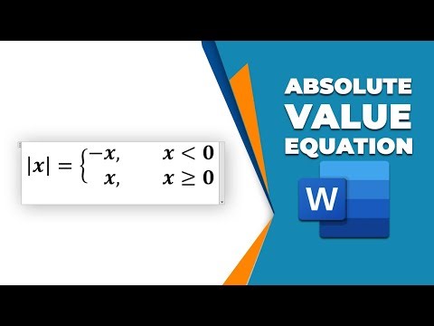 How to make an absolute value equation in word
