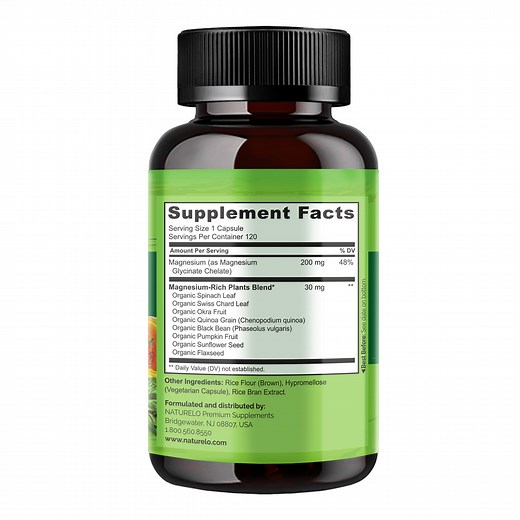 Magnesium Glycinate Chelate Complex | Vegan Magnesium Supplements | Naturelo Premium Supplements