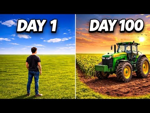 I survive 100 Days on The Flat map of FS25 With 0$ | Ep1