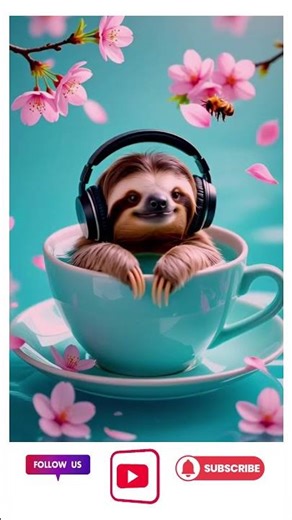 Chill Sloth in a Teacup ☕🐨 | Sloth In Cup Relaxing Short