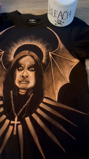 66K views · 879 reactions | Hand painted with bleach custom Ozzy Osbourne t shirt 驪 | Dying Inside Arts | Facebook