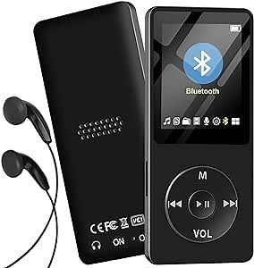 MP3 Player with Bluetooth, Portable 32GB MP3 HiFi Music Players with Speaker, Multimedia Player with FM Radio, Video, Alarm Clock for Kids, Long Play Time and Expandable Memory | Including Earphones