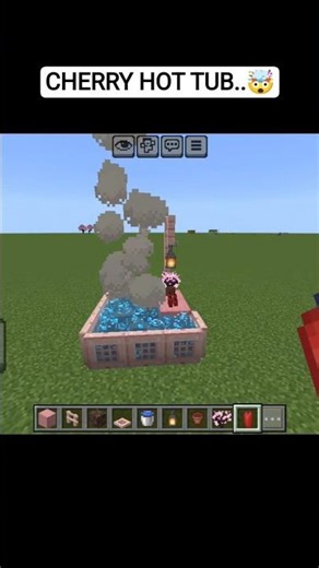 CHERRY HOT TUB..🤯 tutorial in Minecraft shorts 💀 #viral #minecraft #shorts