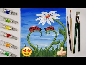 Peisaj de Primavara | Cum pictez | Lectie pictura |O pictura pe zi#010