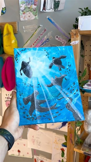 Drawing an underwater painting 🩵✨ #art #drawing