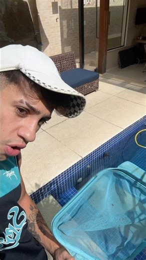 I caught a frog in the pool.