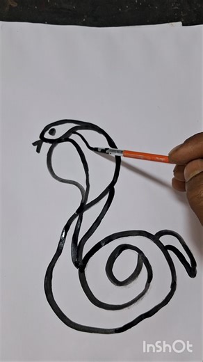 How to draw simple snack. #art #drawing #shortvideo #painting #flowers