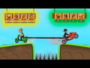 MAX UPGRADED SCOOTER VS UNUPGRADED SUPERBIKE - Hill Climb Racing 2