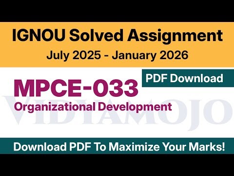 IGNOU MPCE 033 Solved Assignment 2025-26 PDF Download | MAPC: MA Psychology 2nd Year