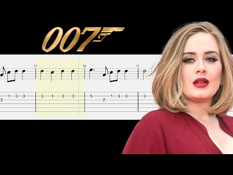 Adele - Skyfall - Guitar Tabs Tutorial With Sheets