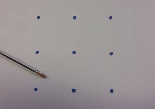 Relier neuf points en quatre traits sans lever le crayon