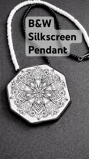 Mandala Silkscreened Convex Octogonal Pendant