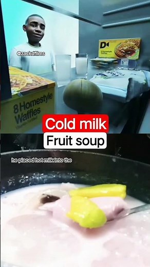 cold milk🥛hot milk fruit soup 🥑 #milk #cold #fruit