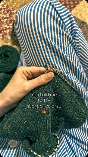 🍂 Knitting by Rita ✨ on Instagram: "I usually knit sleeves using the magic loop method, but so many of you asked about short circulars — so here we are! 🍁 Still getting used to it, but the vibes are cozy 😌 Pattern: link in my bio Yarn: @bcgarn Needles: @officialchiaogoo ___ #knit #knitting #knittingtutorial #knittingpattern #knitting_inspiration #potterhead #knittingaddict #weasleysweater #christmasknitting #christmascrafts #fallknitting #autumnknits #knitterofinstagram #knitting_inspire #kni