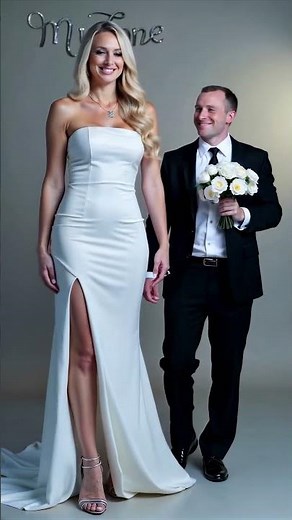 Super Tall Woman Tall Bride, Short Groom The Most Unique Wedding Tall #girlfriend #longlegs #shorts