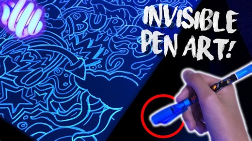 Epic Glow Pen Doodle! ✨🖊️ Smiggle Spy Pen Art Challenge (Invisible Ink – Satisfying Reveal)
