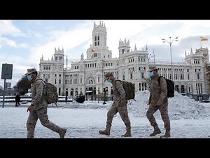Paralysed by snowstorm, Spain sends out Covid-19 vaccine and food convoys