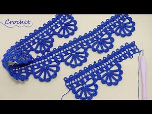 Easy to Crochet Lace Ribbon💗How to Crochet Lace Edging 💗Step by Step Video Tutorial for beginners